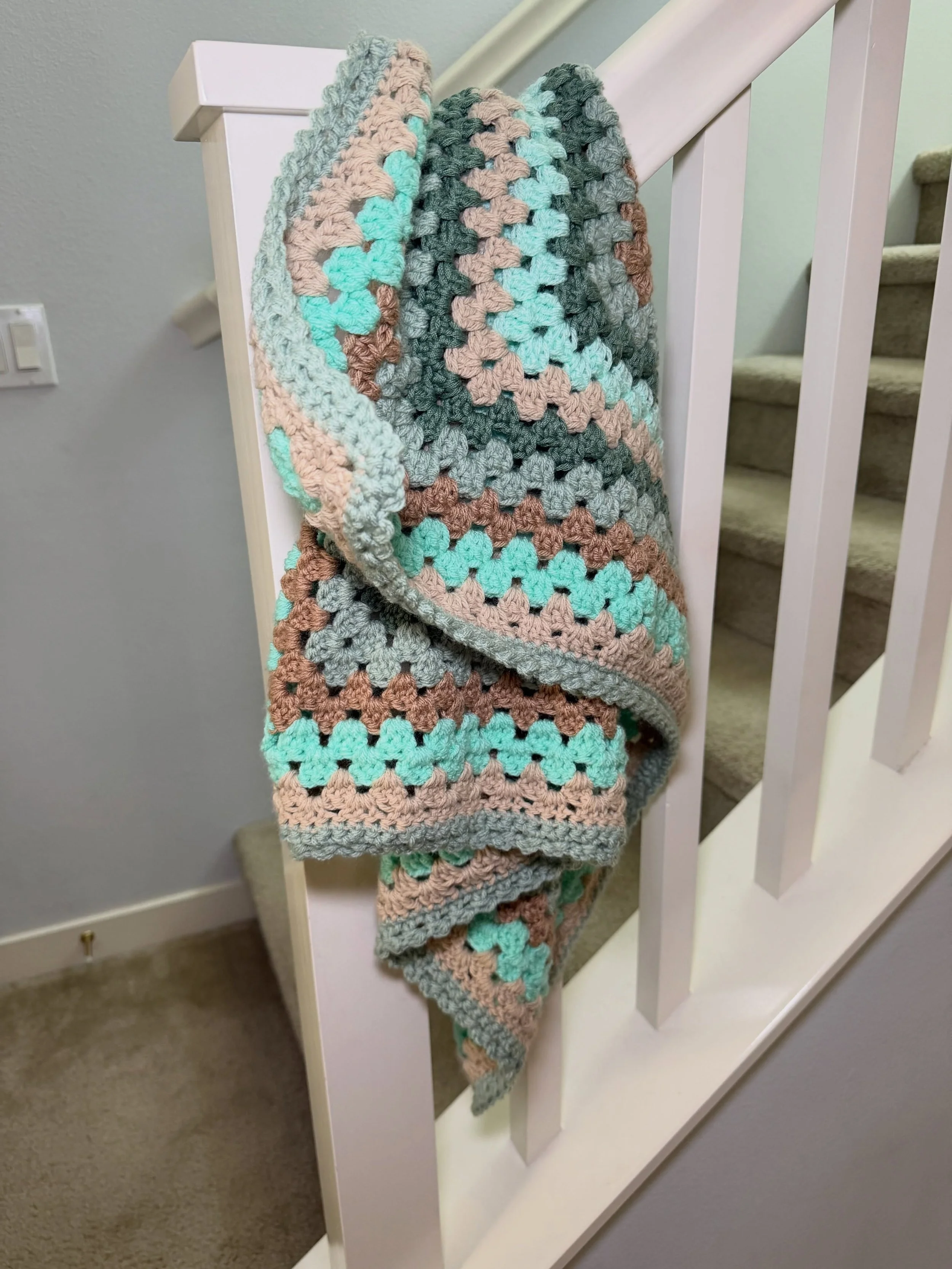Tan & green baby blankets